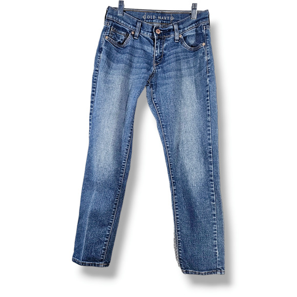 EUC Old Navy Distressed Boyfriend Skinny Jeans Sz. 0 Regular Happy Blue - Picture 2 of 11